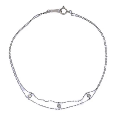 Brazalete de cadena de diamantes 0,15 quilates/3P/K18WG/750-1 g/oro blanco/regalo/aniversario Foto 1 de 4