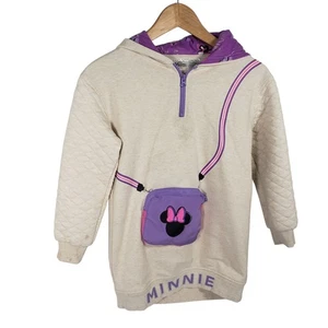 Minnie Mouse Girl's Pullover Hoodie Dress with Bag, Disney Character 10/12 - Picture 1 of 9
