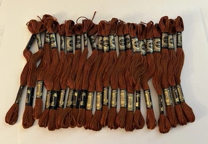 DMC Embroidery Floss Color # 400 Dark Mahogany ~ Lot Of 21 New - Picture 1 of 3