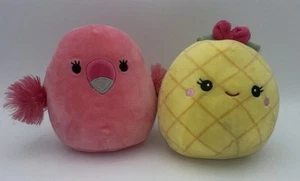 Lot Of 2 Squishmallows 5” Plushes Flamingo & Pineapple - Picture 1 of 4