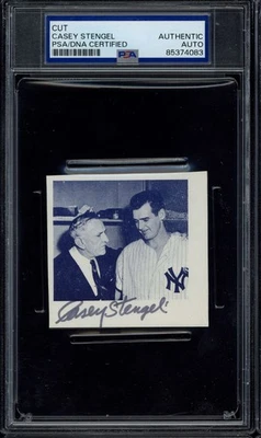 Casey Stengel Cut Signed Auto PSA/DNA Slab Yankees Manager  ID:465733 - Image 1 of 2