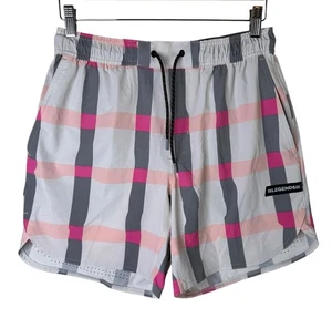 Legends Luka 2.0 Linerless Athletic Shorts Checkered White Pink Mens Size Medium - Picture 1 of 11
