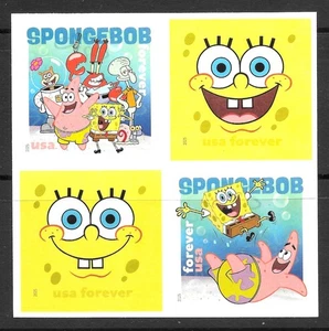 Scott #6028c IMPERFORATE (NO DIE-CUT) SpongeBob Block of 4, MNH-SOLD OUT! - Picture 1 of 1