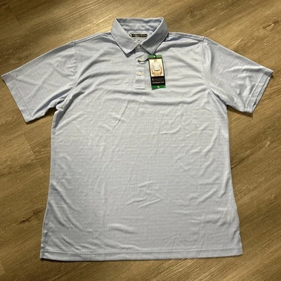 NWT Pebble Beach Performance Polo Shirt Men’s XL Blue White Micro Dot Golf Tee  - Image 1 of 4
