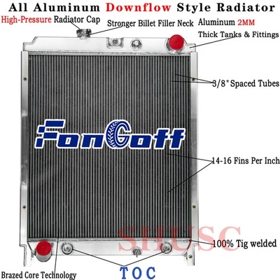 2 Row Aluminum Radiator Fit 2005-08 Hino 238 258 268 338 16400E0070 16400E0230 Foto 1 de 4