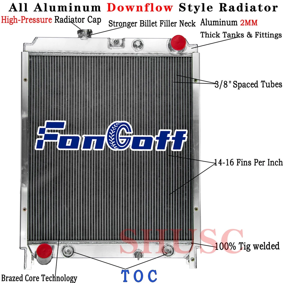 2 Row Aluminum Radiator Fit 2005-08 Hino 238 258 268 338 16400E0070 16400E0230 - Image 1 of 4