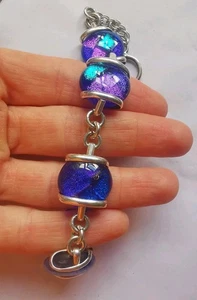 Bracciale in argento sterling con lamina di vetro R8L - Foto 1 di 3