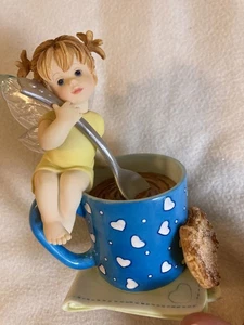 2003 Enesco My Little Kitchen Fairies Take a Break Fee Figur Kaffee/Kakao  - Bild 1 von 7