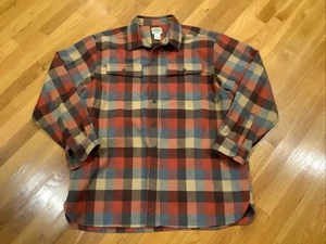 L.L. Camisa de Franela Frijol XL Ajuste Tradicional Algodón a Cuadros Abotonada Colores Otoño - Imagen 1 de 9