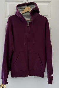 Vintage Y2K Champion Zip-Up Hoodie Sweat Jacket Men’s Medium Purple - Picture 1 of 9
