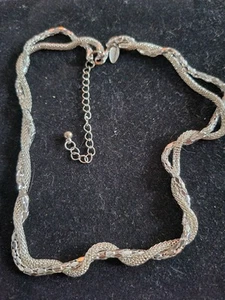 Collar LBVYR de 16 pulgadas de malla de doble torsión tono plata brillante - Imagen 1 de 3