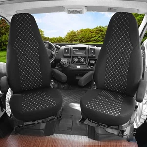 Fundas de asiento de autocaravana adecuadas para Roadmaster Classic (blanco y negro) - Imagen 1 de 12