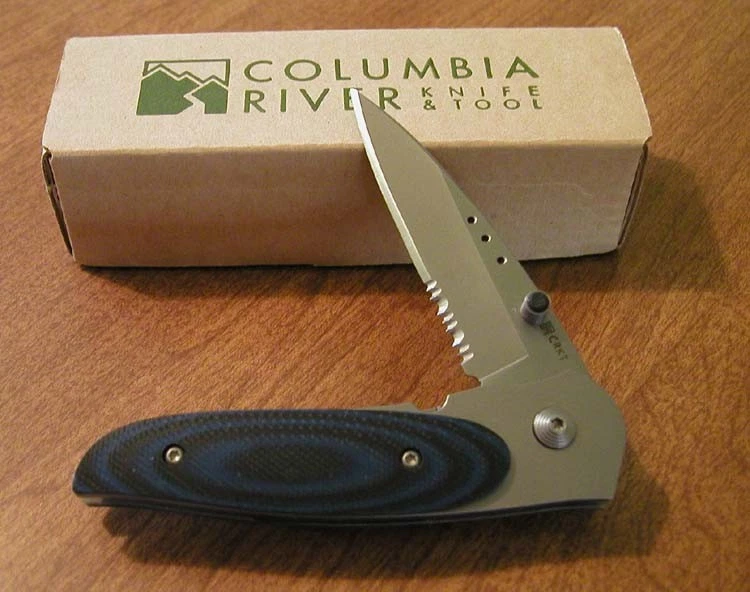 COLUMBIA RIVER CRKT 8011 Titanium Handle WASP Part Serr AUS-8 Blade Knife/Knives - Image 1 of 1