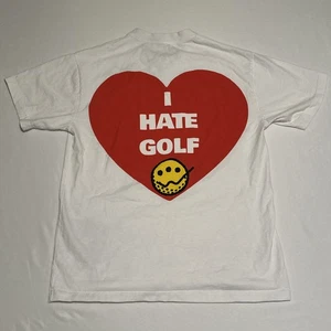 Who Jung Woo WJW Golf ComplexCon I Hate Golf Heart Graphic White T-Shirt Sz. M - Picture 1 of 9