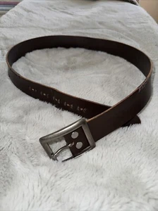Cinturón Para Hombre Billabong Cuero Genuino Marrón 34’, 1.5" Ancho, Hebilla Plateada - Imagen 1 de 4