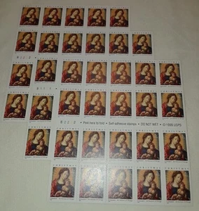 Three Panes x 20 = 60 of 37¢ MADONNA & CHILD by Gossaert US Stamps USA Sc # 3675 - Picture 1 of 9