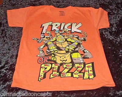 Halloween Teenage Mutant Ninja Turtles Trick or Pizza Youth Boys T-shirt (S-XL) - Image 1 of 2