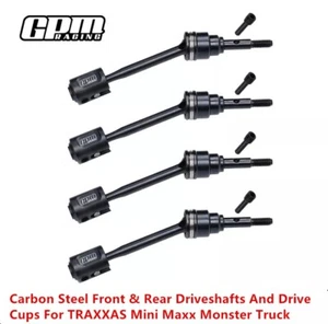 GPM Carbon Steel Front &Rear Driveshafts And Drive Cups For TRAXXAS Mini Maxx US - Picture 1 of 2