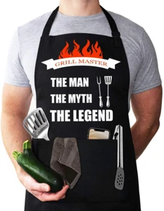Funny Apron For Men Bbq Aprons For Men Grilling Aprons Chef Cooking Apron With T - Picture 1 of 7