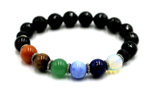 NEW Chakra stretch cord bracelet natural stones Meditation wellness BOHO unisex - Picture 1 of 9