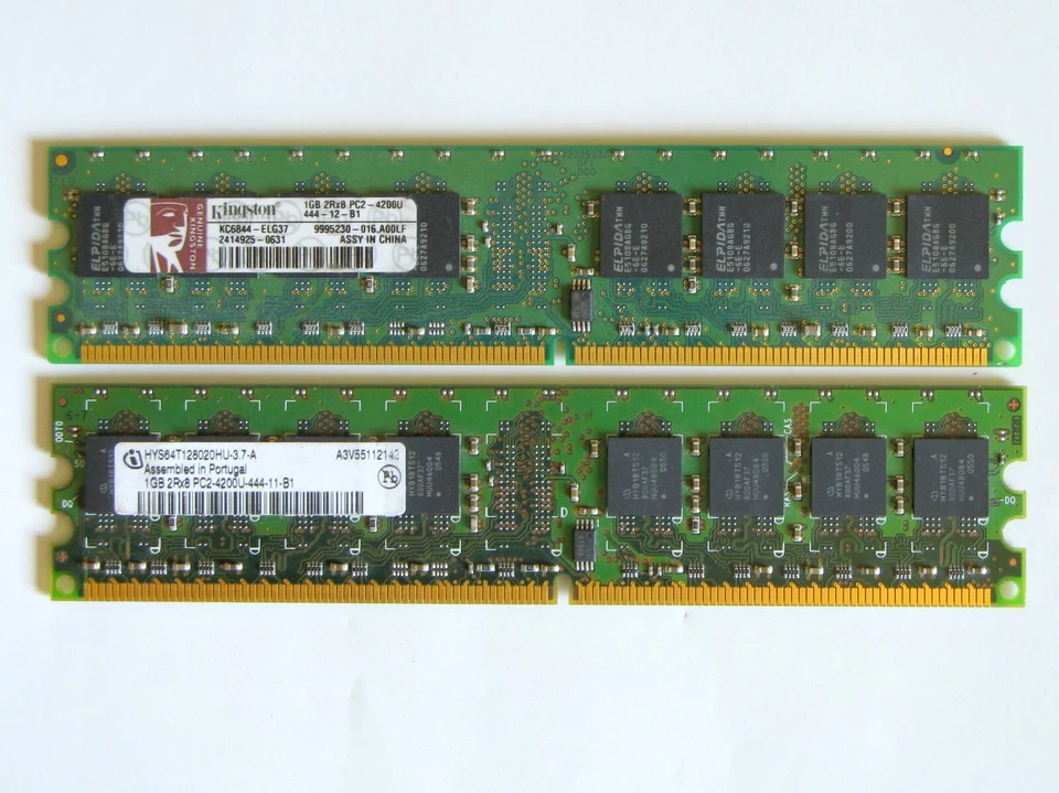 👀 2 GB, DDR-533, PC2-4200U-444-11/12-B1, Kingston & Infineon Memory 🐘 - Image 1 of 1