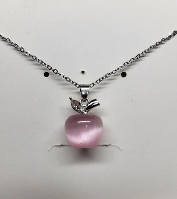 Pink Marble Mini Apple Necklace - Image 1 of 3