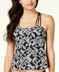 NEW Hula Honey 102010 S Black White Maze Muse Macramé Back Halter Tankini #88252 - Picture 1 of 2
