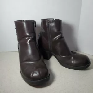 Lower East Side 8.5 W Vintage 90s Y2K Chunky Boots Platform Steampunk Goth Brown - Picture 1 of 11