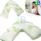 V Shape Bamboo Pillow Memory Foam Orthopedic Back Neck Pregnancy Extra Filled