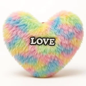Heart Shape Love Pillow Soft Stuffed Cushion Gift Rainbow Multicolor - Picture 1 of 6