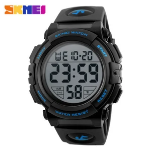 SKMEI Men Sports Watches Fashion Alarm Digital Watch Big Case LED Boy Wristwatch - Picture 1 of 29