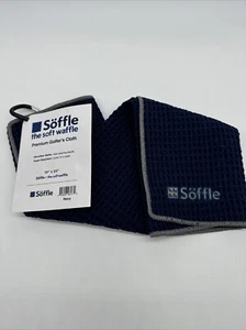 Soffle "the soft waffle" Asciugamano da Golf Premium con Clip - Navy - 16x24 - Foto 1 di 3