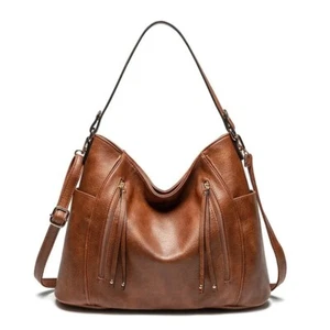 Women Female Handbags Shoulder Bags Vintage Hoho Large Bucket Leather Bags Tote - Picture 1 of 9