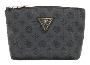 GUESS Wilder Large Top Zip Cosmetic Bag Kosmetiktasche Charcoal dunkelgrau Neu - Bild 1 von 3