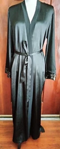 Linea Donatella Long Robe Women Small/Medium Black Lace At End of long Sleeves - Picture 1 of 8