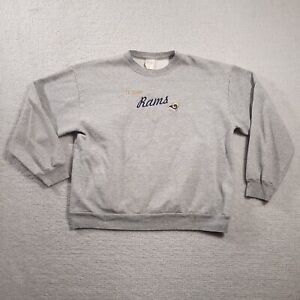 Vtg 90s NFL St. Louis Rams Crew Neck Sweatshirt Adult XL Gray USA Made PHOTOS