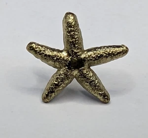 Vintage Gold Tone Starfish Lapel Pin Pinback .5 inches - Picture 1 of 4