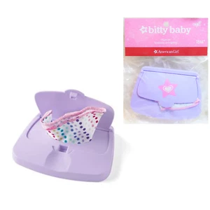 American Girl Bitty Baby Doll Diaper WIPE CASE Container + CLOTH WASH TOWEL Toy - Picture 1 of 4
