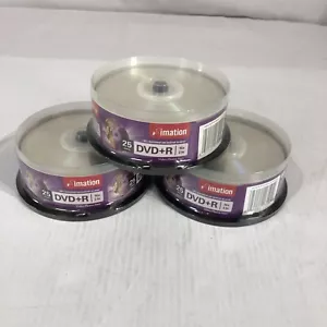 Imation DVD 3X 25 Packs (75 discs total) 2 Hour 4.7GB DVD Recordable Disc NEW - Picture 1 of 4