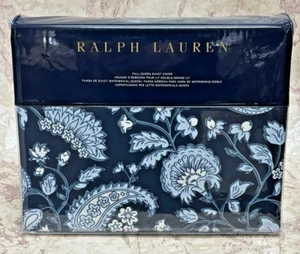 Lauren Ralph Lauren Delphine Paisley Duvet Cover Cotton Full/Queen Navy $355 NEW - Picture 1 of 8