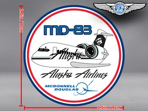 ALASKA AIRLINES PUDGY MD83 ROUND DECAL / STICKER - Picture 1 of 5