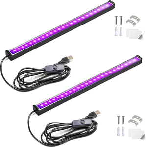 Black Light Bar, 10W 1Ft Black Light for Cabinet, USB UV Black Light Fixture - Picture 1 of 10