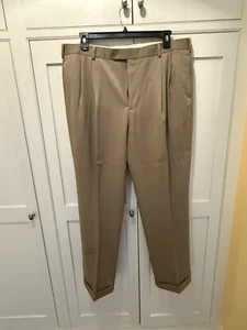 Brooks Brothers Men's Beige Wool Madison Dress Pants 40X32 - Picture 1 of 6