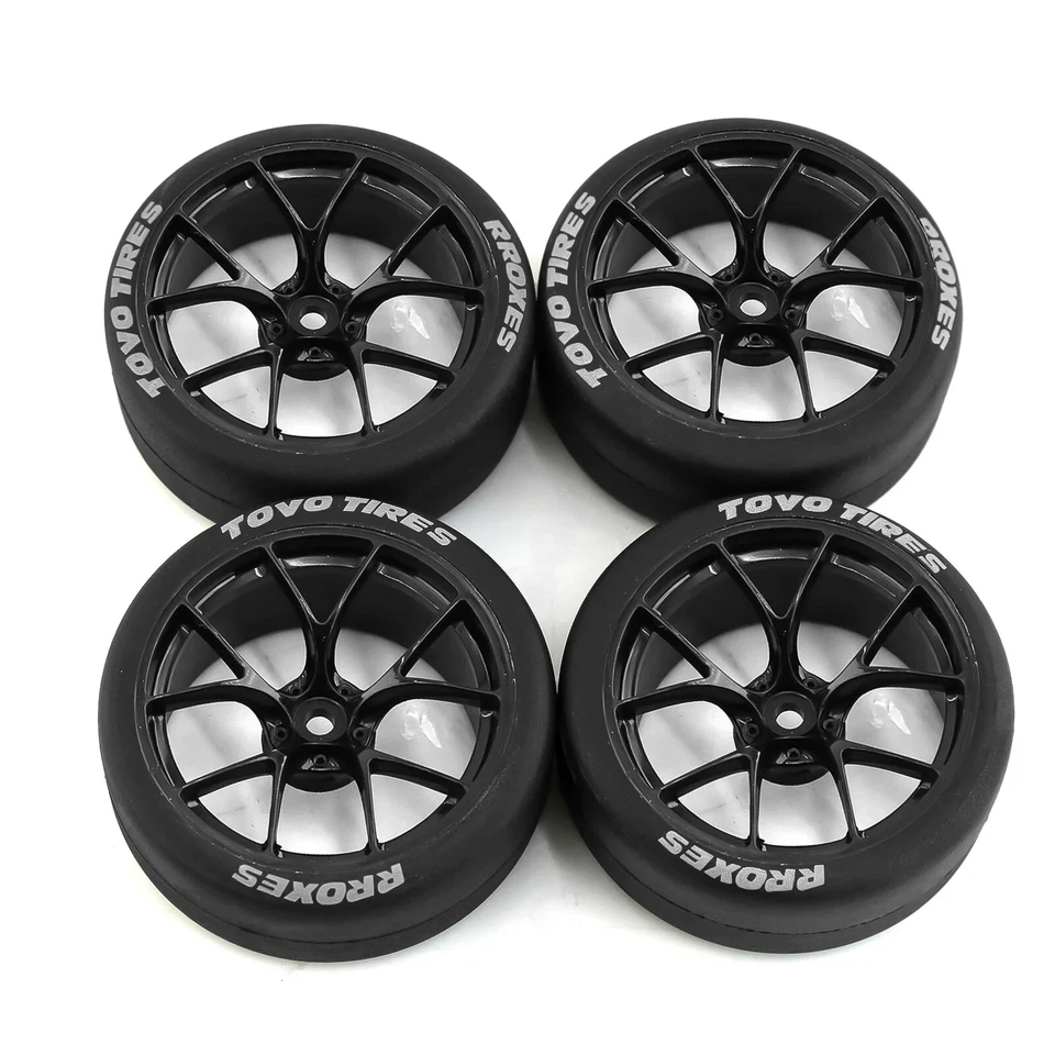 1/10 RC Car 4PCS 12mm hex Wheels Tires Set For HPI Rs4 Tamiya TT01E TT02 Traxxas - Image 1 of 4