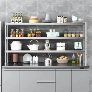 COMMERCIAL 3 LAYERS OVERSHELF OVER SHELF STAINLESS STEEL WORK BENCH 80/90/100CM - Picture 1 of 17