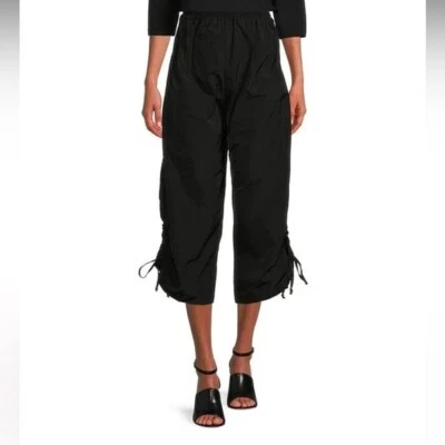 Bryn Walker, 78968 Pantalón Acanalado Lateral, Memory Crunch, Negro Nuevo con Etiquetas XL Lagenlook Foto 1 de 4