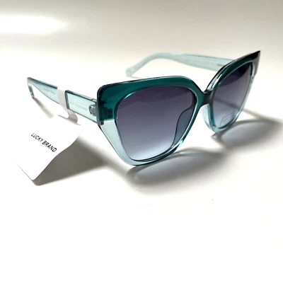New Original LUCKY BRAND Sunglasses Green Crystal Cat Eye Translucid Acetate - Image 1 of 4