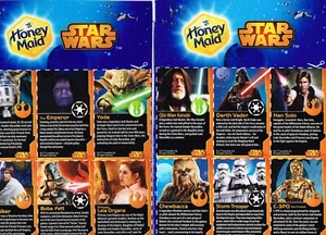 Honey Maid Grahams Disney Star Wars Trading Card Panel UN-CUT x2 - complete set - Picture 1 of 1