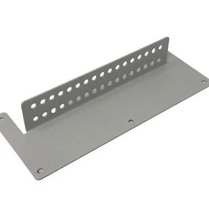 Perforated Mounting Bracket Plate – 7" L x 3" W – Gray Steel, Panel/Enclosure - Picture 1 of 4