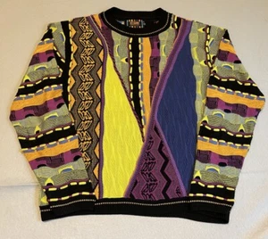 Suéter De Colección Steven Land Tejido 3D Neón Multicolor Hecho en EE. UU. Para Hombres Talla XL 80’s Retro - Imagen 1 de 11